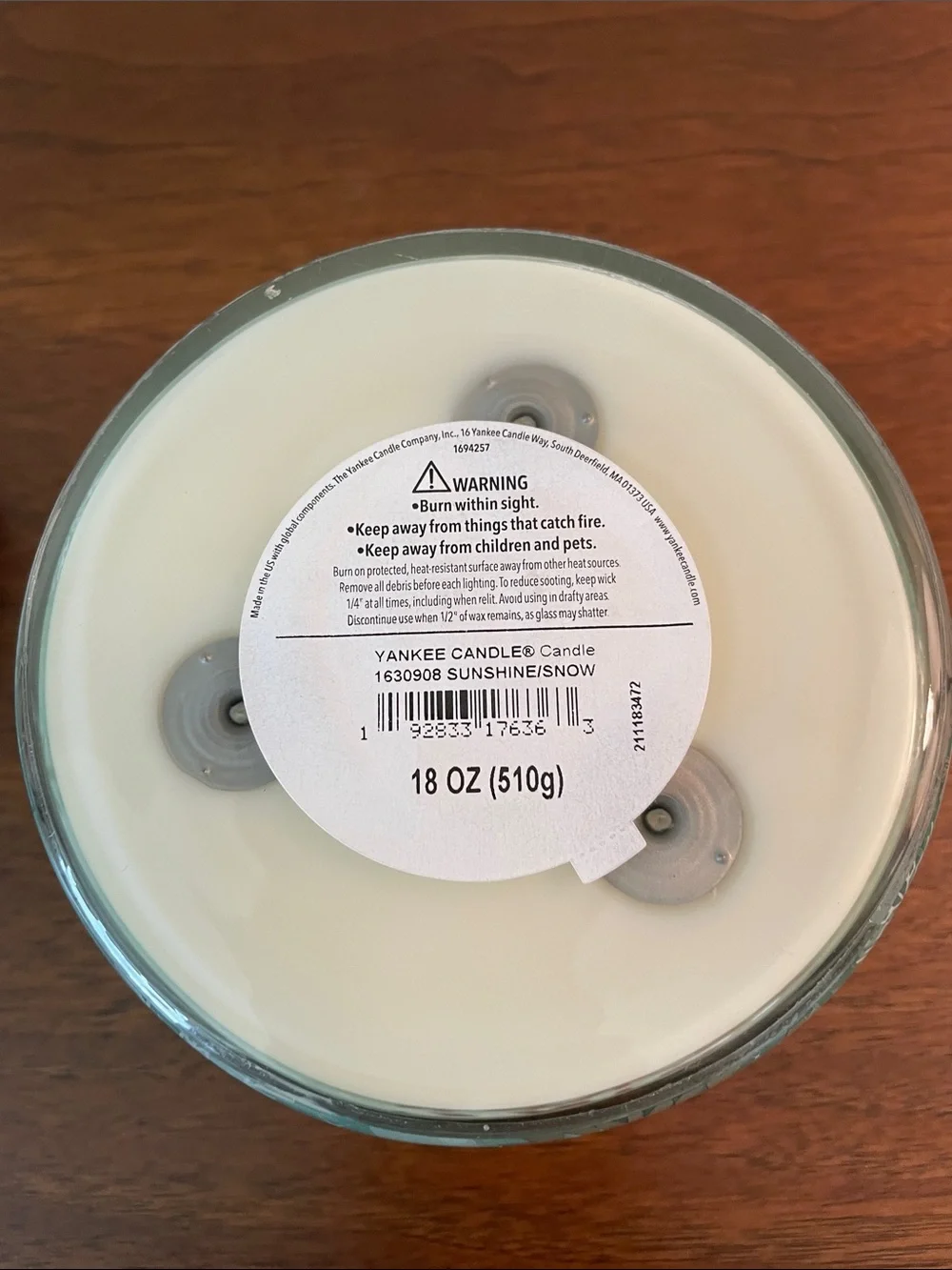 Yankee Candle Sunshine & Snow Scented - 3 wick Teal and Silver